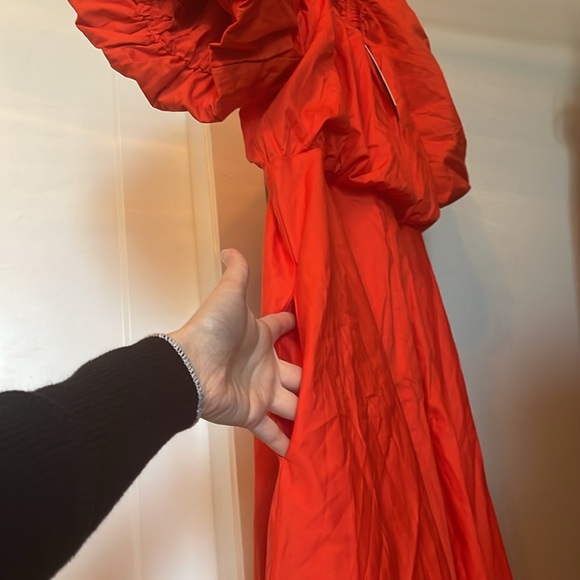 Rosabella City Chic Tangerine Tango Puff Sleeve Dress - Picture 4 of 7